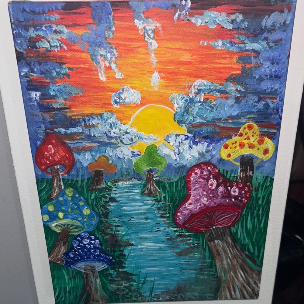 Colorful Mushroom Landscape Art Print